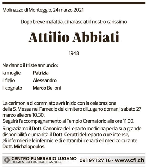 corriere del ticino annunci funebri